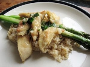 asparagus, chicken and wild rice casserole
