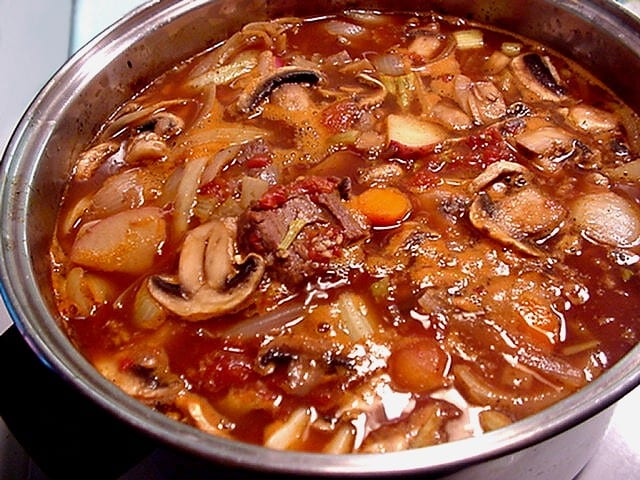mushrooms are a delicious addition to beef stew