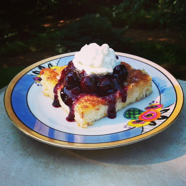 berry topped blintz bake