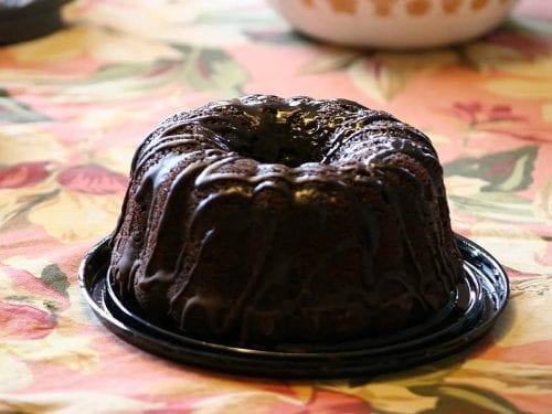 Black Magic Cake Recipe - Hershey inspired dessert coffee flavored moist chocolate bundt cake with chocolate frosting