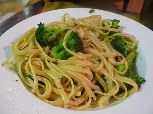 broccoli noodle salad with asian peanut citrus sauce