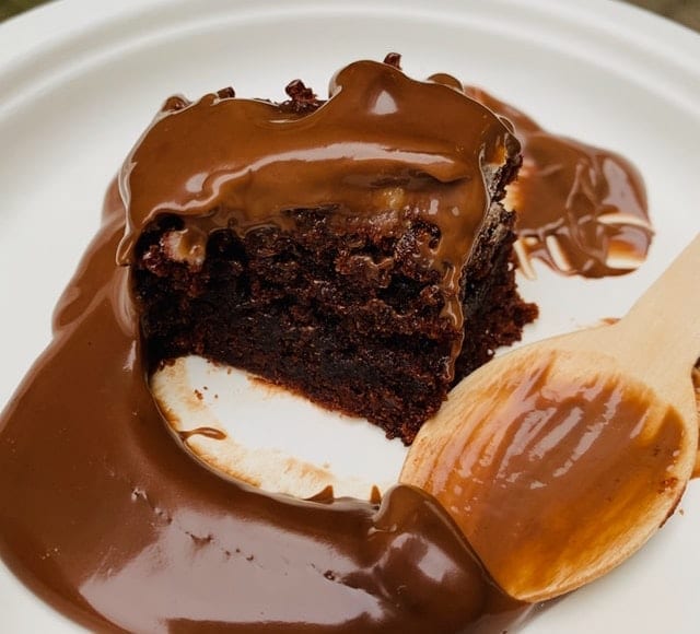 brownies and chocolate-raspberry fondue