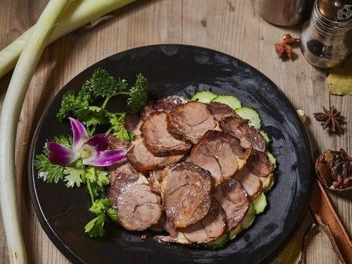 sliced braised pork with vegetables