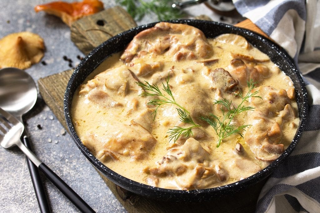 creamy chicken and mushrooms