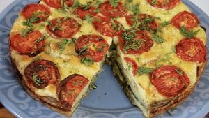 Crustless Bacon and Tomato Quiche Recipe