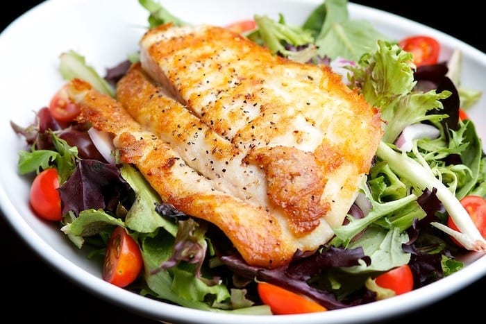 fish salad with horseradish sauce