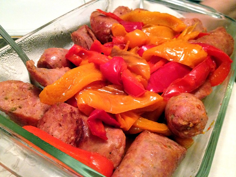 Fried Peppers, Onions, and Sausage with Port Balsamic Vinegar Recipe