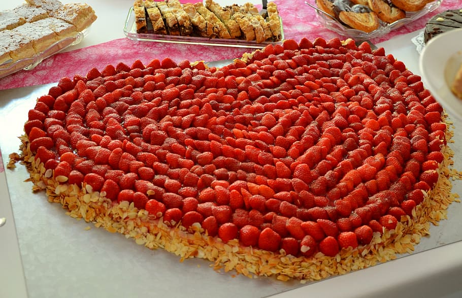 giant cherry heart dessert