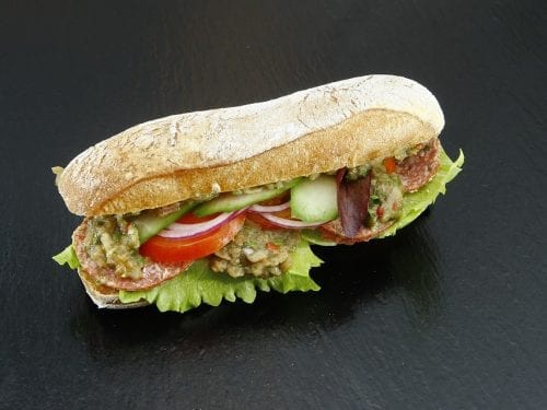 healthy gourmet dry sausage sandwich