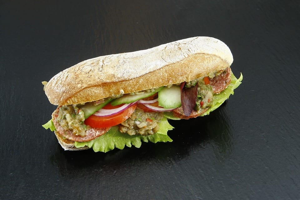healthy gourmet dry sausage sandwich