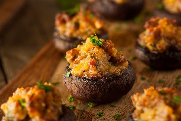 gourmet sausage stuffed mushrooms