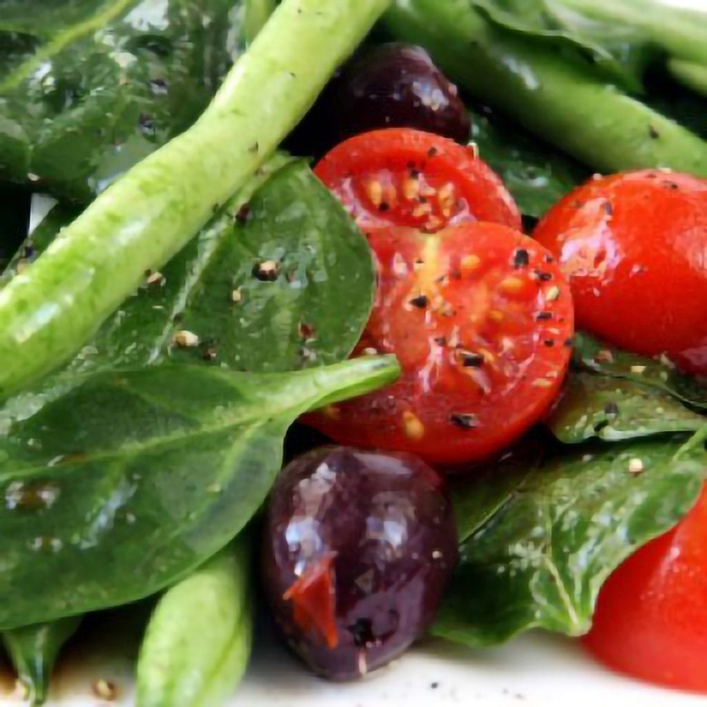 green bean and spinach salad