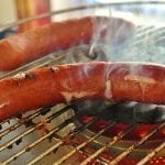 grilled beer soaked bratwursts