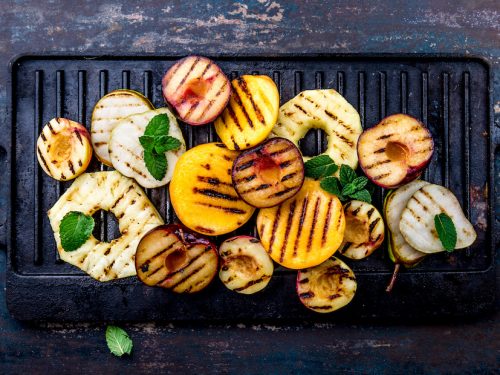 grilled fruit with balsamic vinegar syrup