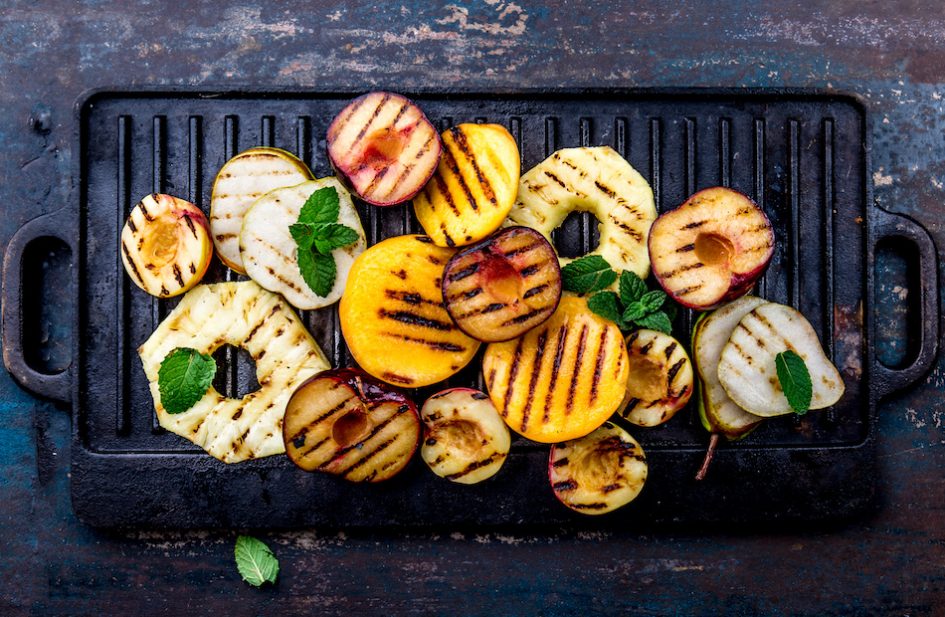 grilled fruit with balsamic vinegar syrup