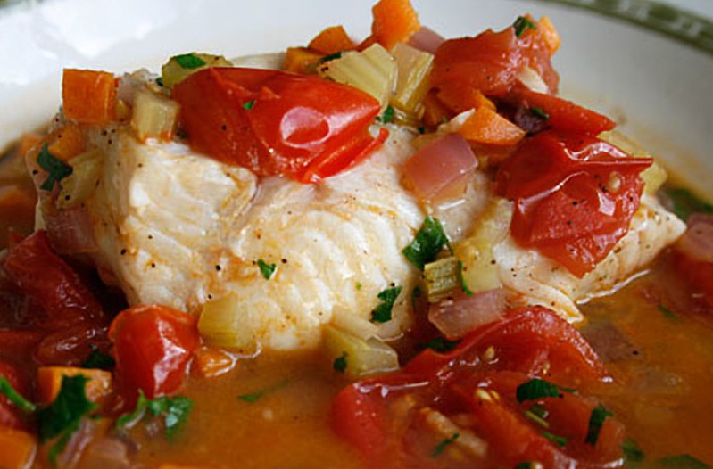 grilled halibut with tomato herb sauce