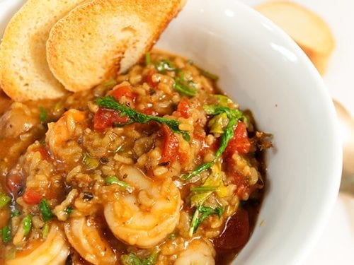 Juicy Jambalaya Recipe, easy authentic creole rice jambalaya casserole with chicken, andouille sausage, and shrimp