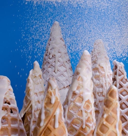 lavender sugar dipped wafer cones