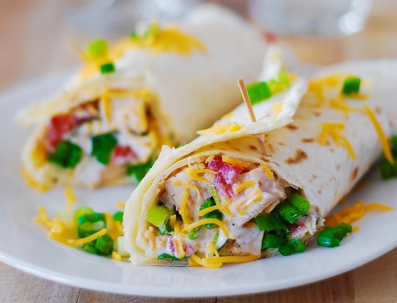 mango chutney chicken salad wrap