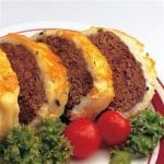 meatloaf casserole with cheesy mashed potato topping