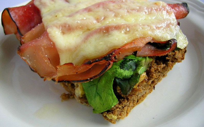 open cheese sandwich