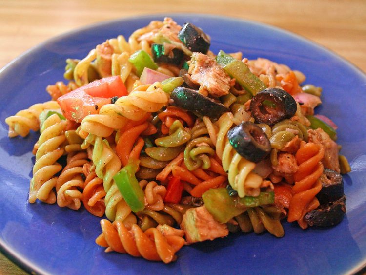 pasta with three peppers and chicken
