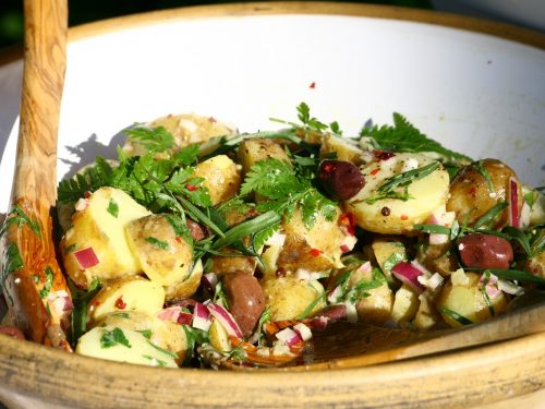 potato salad with olives capers and caraway