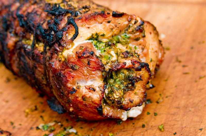 rolled pork loin with california raisins and herbs