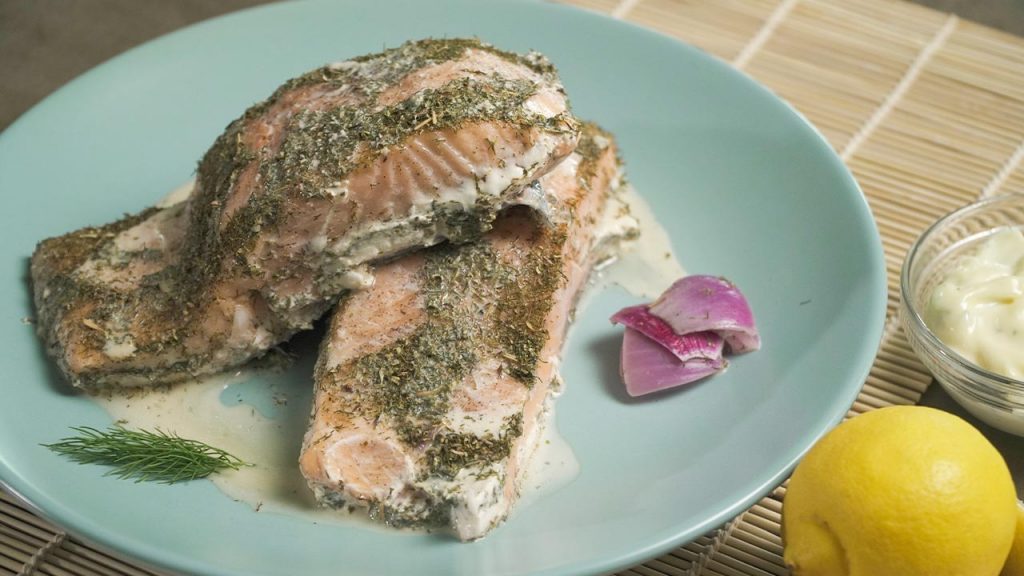 Salmon Baked in Milk with Bay Leaf and Onion Recipe