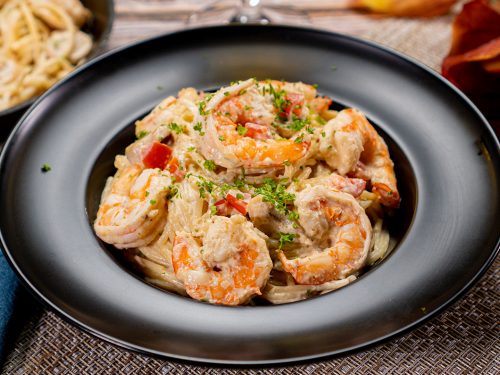 shrimp-in-champagne-sauce-with-pasta-recipe