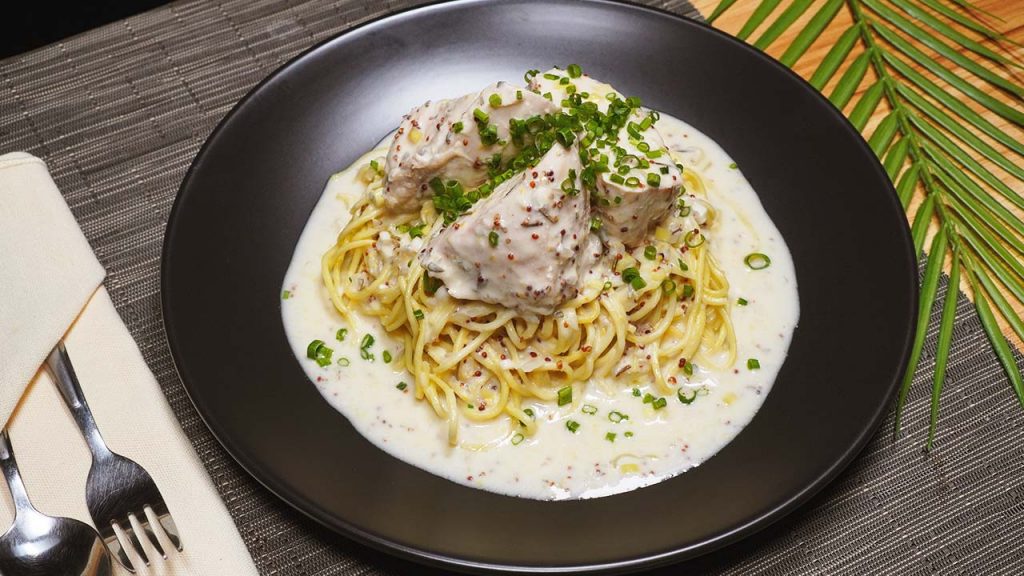 Slow-cooker Chicken Breasts with Creamy Mustard-Leek Sauce