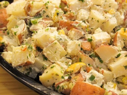 Tasty Creamy Ranch Potatoes Recipe, seasoned potatoes drenched in cream cheese, ranch, and cream of potato soup