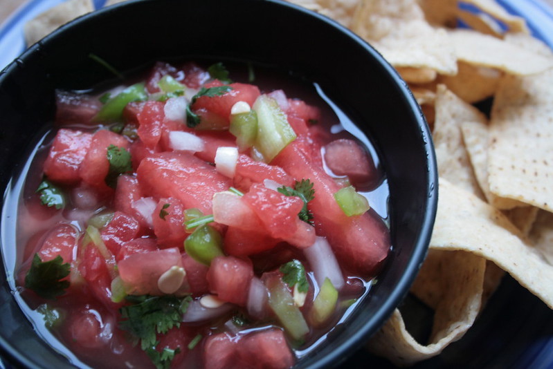 toasted jalapeno tomatillo and watermelon salsa