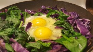Warm Spinach Salad with Sunny Side-Up Eggs Recipe