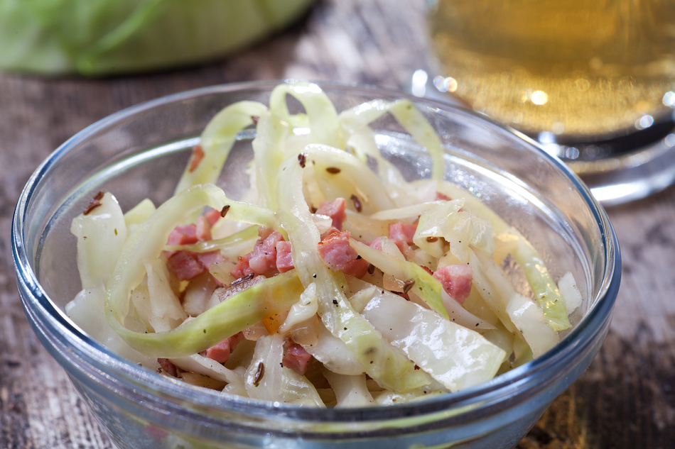 wilted cabbage salad with bacon