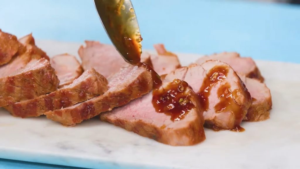 Glazed Pork Medallions with Soy-Laced Peach and Ginger Sauce Recipe