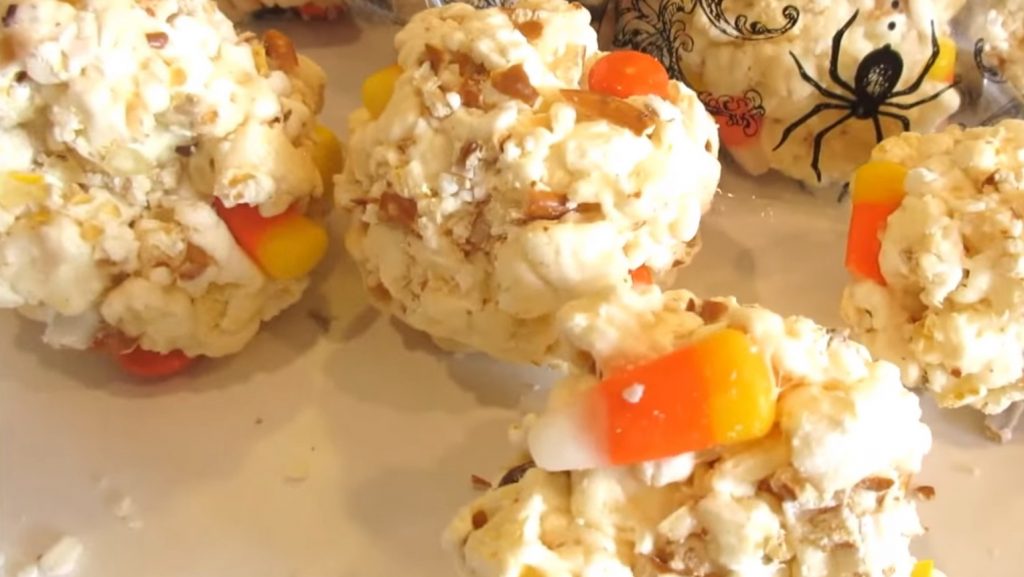 Halloween Popcorn Goblin Balls Recipe