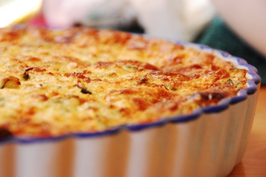 quiche in a baking dish