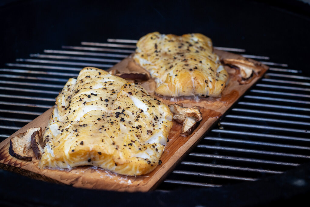 Classic Smoked Cod Recipe, grilled undyed black cod fillet