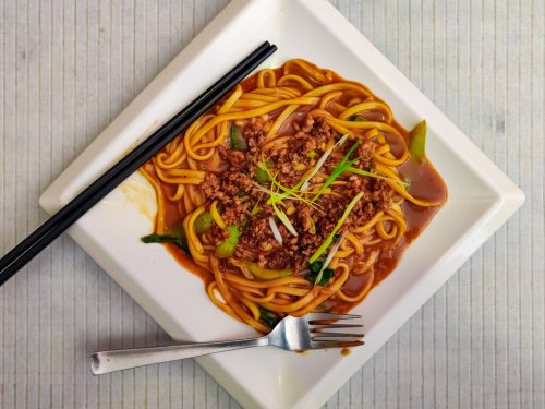 Ground Beef Lo Mein Recipe, Chinese stir fried beef noodles recipe with mein noodles