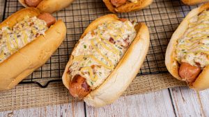 NYC-style hot dogs with street-cart onions recipe