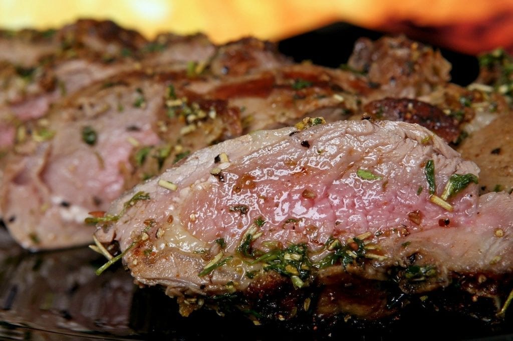 steak with an herb glaze