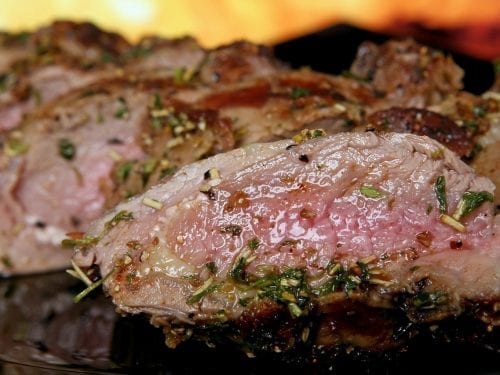 steak with an herb glaze