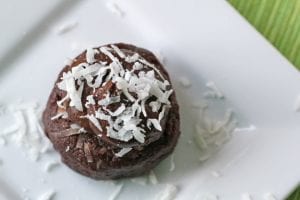 raw chocolate coconut cupcake
