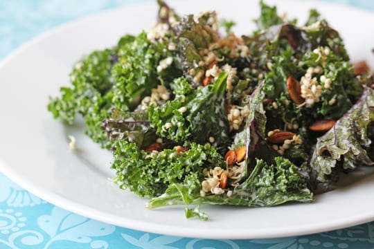 healthy raw kale salad