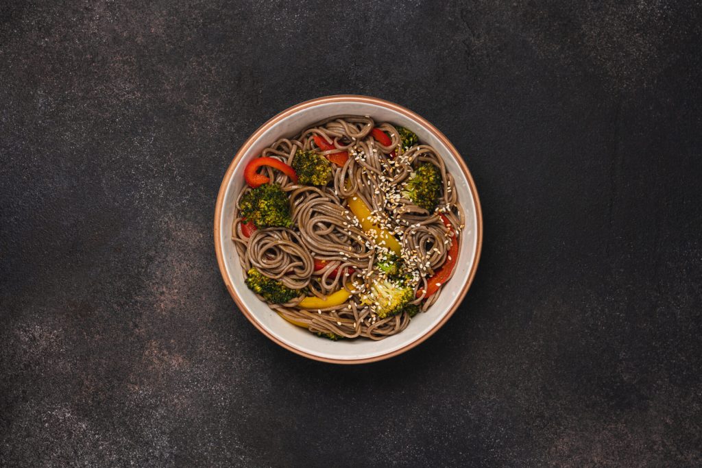 soba with toasted sesame seed sauce