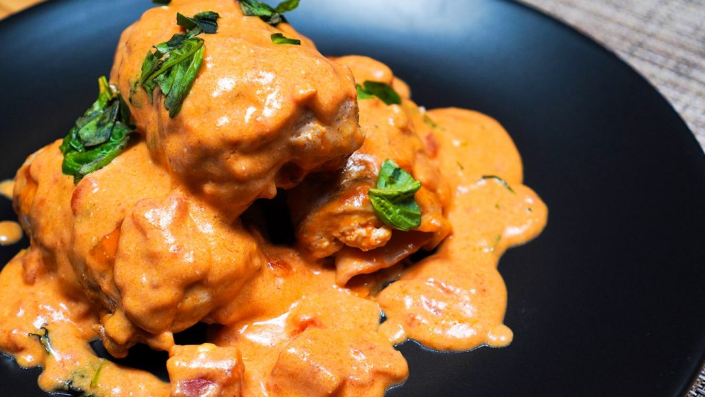 Chicken Roulade with Creamy Tomato Sauce Recipe