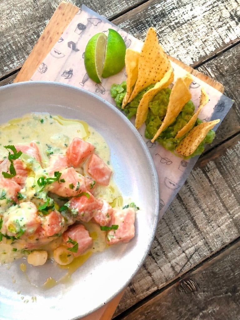 Salmon Ceviche with Sweet Corn Vinaigrette Recipe, how to make salmon ceviche, salmon and sweet corn, ceviche