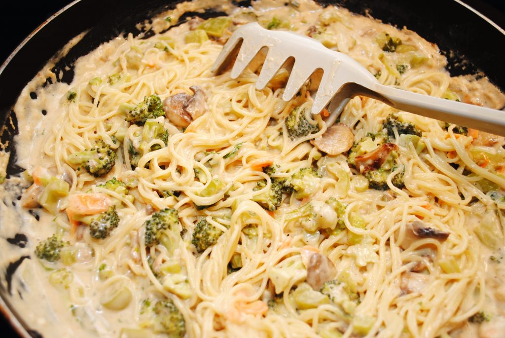 angel hair pasta with creamy mushroom sauce recipe