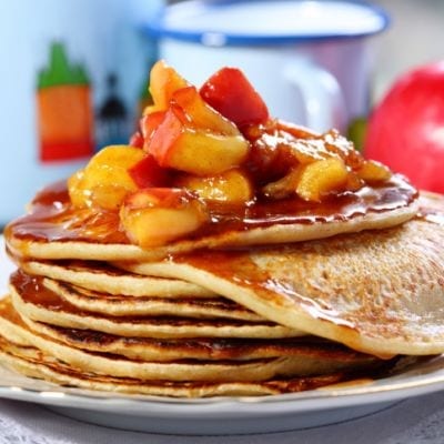 pple ecan pancakes with apple spice syrup